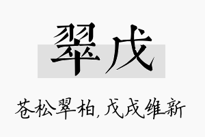 翠戊名字的寓意及含义