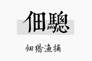 佃骢名字的寓意及含义