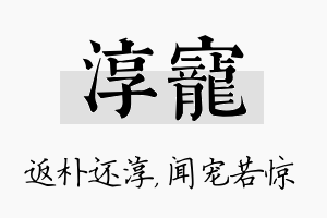 淳宠名字的寓意及含义