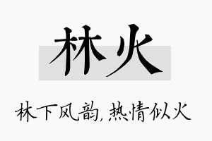 林火名字的寓意及含义