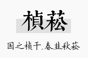 桢菘名字的寓意及含义