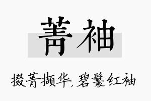 菁袖名字的寓意及含义