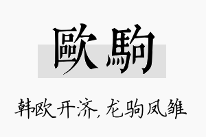 欧驹名字的寓意及含义