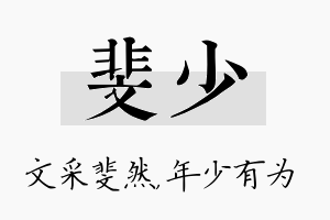 斐少名字的寓意及含义