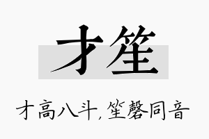 才笙名字的寓意及含义