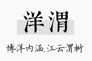 洋渭名字的寓意及含义