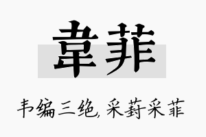 韦菲名字的寓意及含义