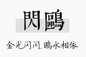 闪鸥名字的寓意及含义