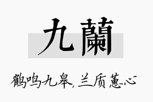 九兰名字的寓意及含义