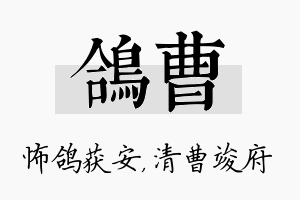 鸽曹名字的寓意及含义