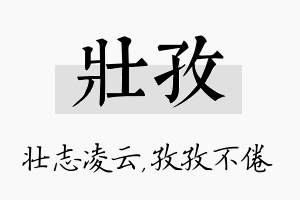 壮孜名字的寓意及含义