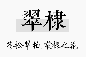 翠棣名字的寓意及含义