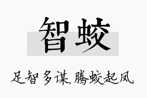 智蛟名字的寓意及含义