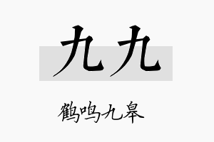 九九名字的寓意及含义