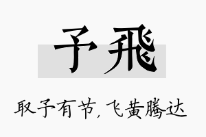 予飞名字的寓意及含义