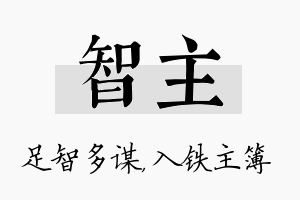 智主名字的寓意及含义