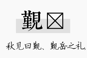 觐溦名字的寓意及含义