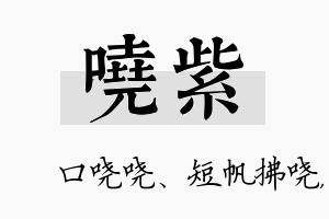 哓紫名字的寓意及含义