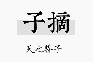 子摘名字的寓意及含义