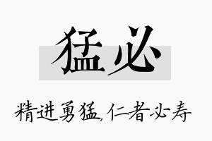 猛必名字的寓意及含义