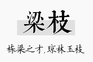 梁枝名字的寓意及含义