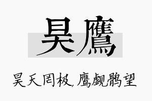 昊鹰名字的寓意及含义