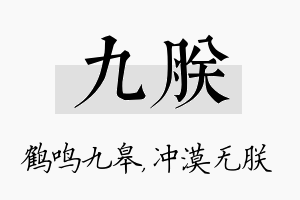 九朕名字的寓意及含义