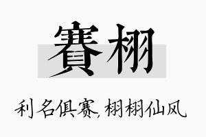 赛栩名字的寓意及含义