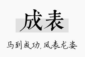 成表名字的寓意及含义