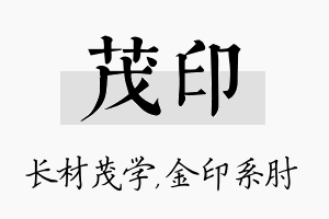 茂印名字的寓意及含义