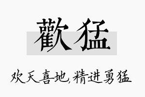 欢猛名字的寓意及含义