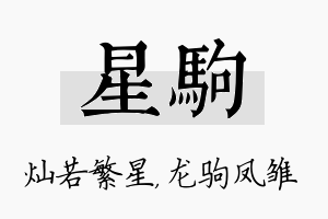 星驹名字的寓意及含义