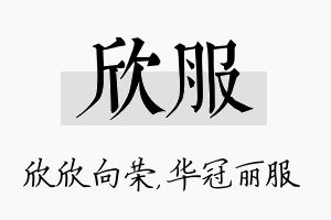 欣服名字的寓意及含义