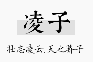 凌子名字的寓意及含义