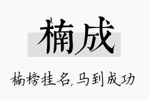 楠成名字的寓意及含义