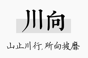 川向名字的寓意及含义