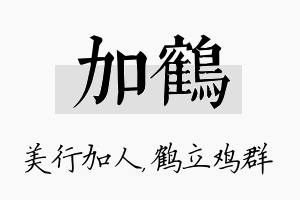 加鹤名字的寓意及含义