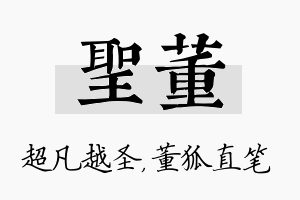 圣董名字的寓意及含义