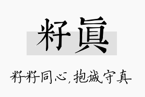 籽真名字的寓意及含义