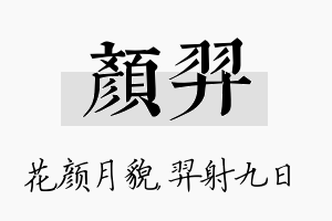 颜羿名字的寓意及含义