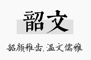 韶文名字的寓意及含义