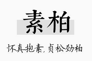 素柏名字的寓意及含义