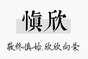 慎欣名字的寓意及含义