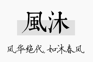 风沐名字的寓意及含义