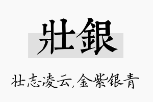 壮银名字的寓意及含义