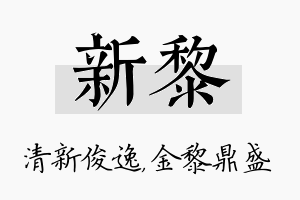 新黎名字的寓意及含义