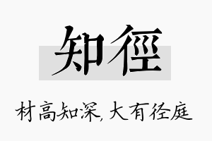 知径名字的寓意及含义