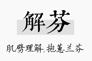 解芬名字的寓意及含义