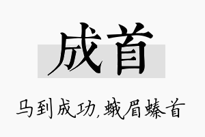 成首名字的寓意及含义