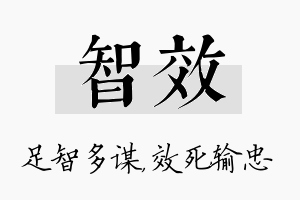 智效名字的寓意及含义